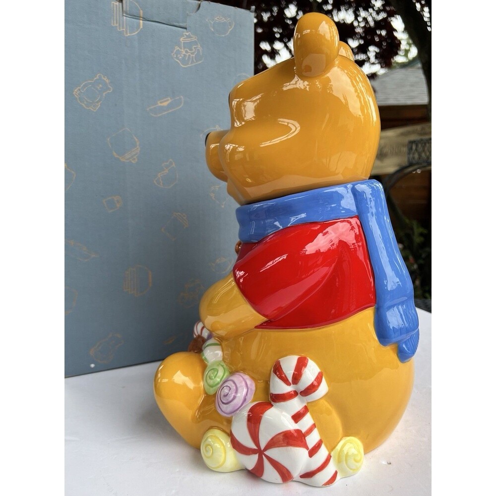 Disney Winnie The Pooh Candyland Christmas Cookie Jar Original Box 12” 1997 - Picture 5 of 13